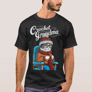 Camiseta Abuela Gata Adorable al Crochet Nana Abuela Tejido