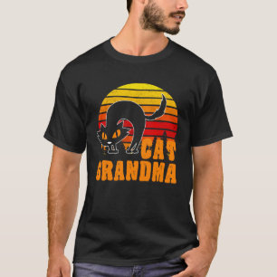 Camiseta Abuela Gato Estilo Retro Vintage Ochenta Gato Enoj