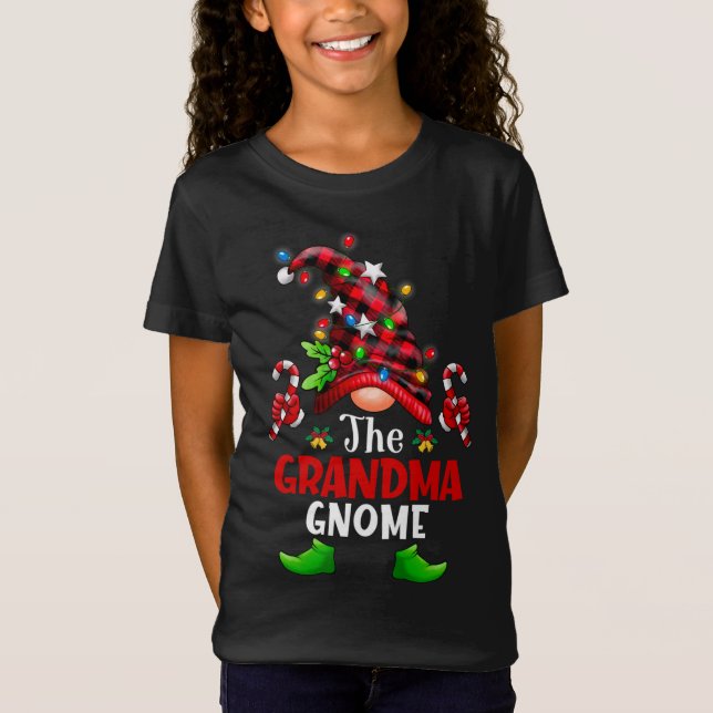 Camiseta Abuela Gnome Navidades Búfalo Gnome de la familia (Anverso)