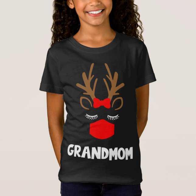 Camiseta Abuela Graciosa Navidad de renos Mamáes familiares (Anverso)