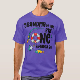 Camiseta Abuela Grande Un Niño De 1 Año Pescando Cumpleaños
