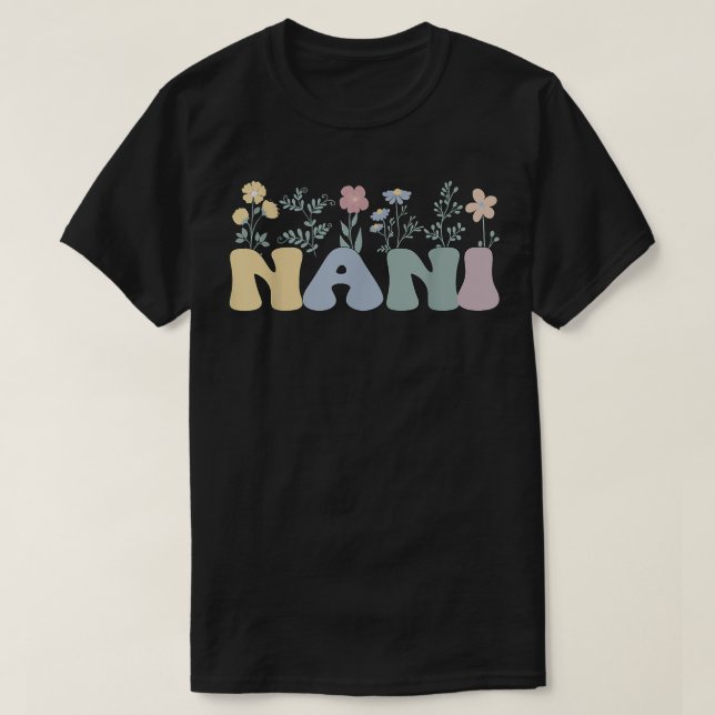 Camiseta Abuela Groovy Nani Flores Nani Abuela (Diseño del anverso)