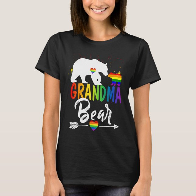 Camiseta Abuela LGBT: Abuela arcoiris con derechos de orgul (Anverso)