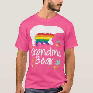 Camiseta Abuela LGBT Oso Gay Lesbiana Orgullo arcoiris Flor