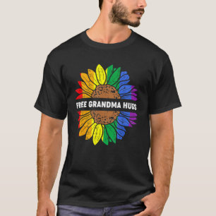 Camiseta Abuela Libre abraza Hippie De Flor Arcoiris Lgbt D
