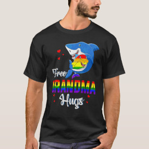 Camiseta Abuela libre abraza tiburón arco iris Lgbt Orgullo