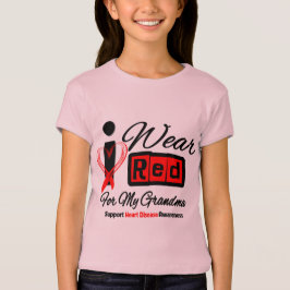 Camiseta Abuela - llevo enfermedad cardíaca roja de la