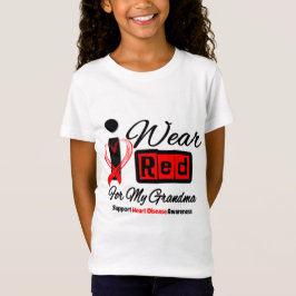 Camiseta Abuela - llevo enfermedad cardíaca roja de la