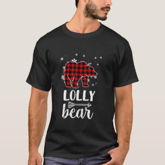 Camiseta Abuela Lolly Bear Xmas Pajama Red Plaid Buffalo P