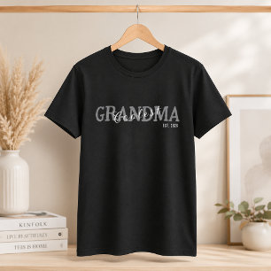 Camiseta Abuela Más Genial Est. Año Personalizado Escritura