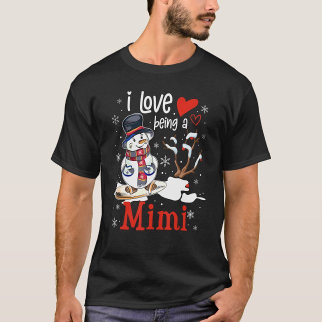 Camiseta Abuela Me Encanta Ser Una Familia De Nieve Mimi (Anverso)