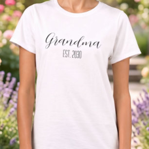 Camiseta Abuela Minimalista Establecida Texto de Letra Negr