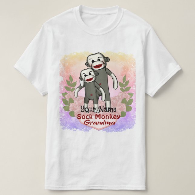 Camiseta Abuela Mono de Calcetín  (Diseño del anverso)