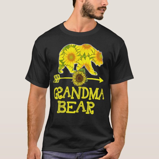 Camiseta Abuela mujer oso padre madre de girasol familia (Anverso)