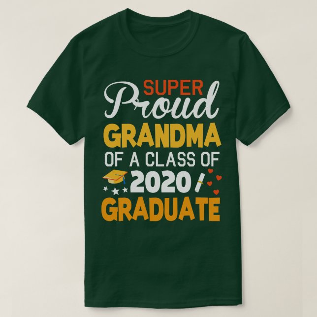 Camiseta Abuela Muy Orgullosa De Una Clase De 2020 Graduada (Diseño del anverso)