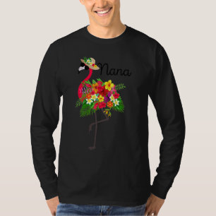 Camiseta Abuela Nana Flamingo Rosa Con Gafas De Sol Tropica