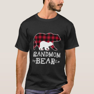 Camiseta Abuela Navidad de oso Pajama Red Plaid Buffalo A