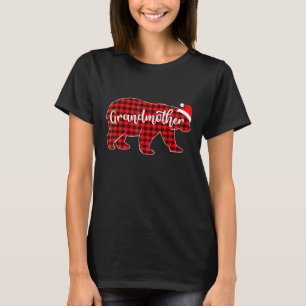 Camiseta Abuela Navidades De Oso Pajama Hombres De Oro Rojo