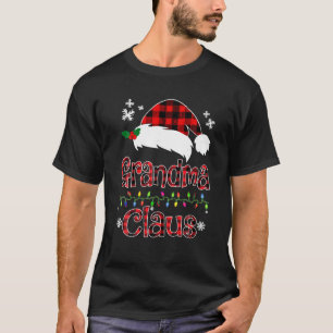 Camiseta Abuela Navidades Santa Claus Red plaid Shirt Gran