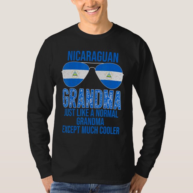 Camiseta Abuela nicaragüense Bandera gafas de sol Mola (Anverso)