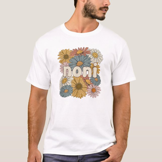 Camiseta Abuela Noni Groovy Flores (Anverso)
