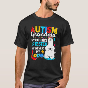 Camiseta Abuela orgullosa de autismo Llama Puzzle Concienci