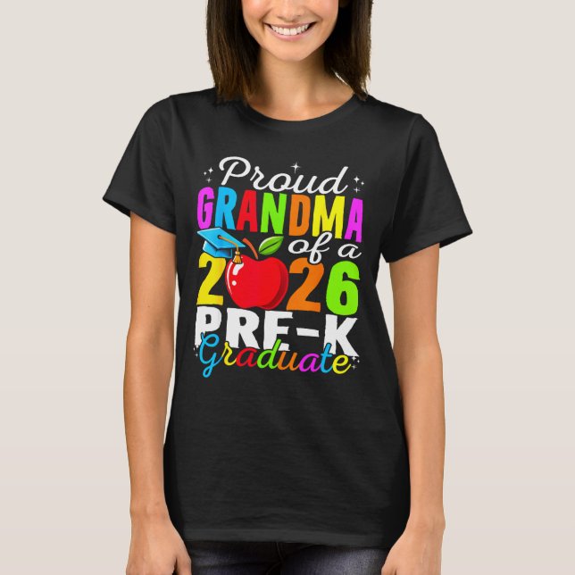 Camiseta Abuela orgullosa de graduada de prekín de 2026 día (Anverso)