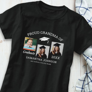 Camiseta Abuela Orgullosa de Graduado 3 Colaje de Fotos Neg