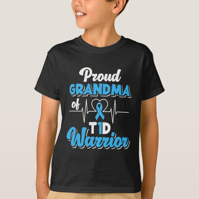 Camiseta Abuela Orgullosa De Un Guerrero Del T1D Diabetes D (Anverso)