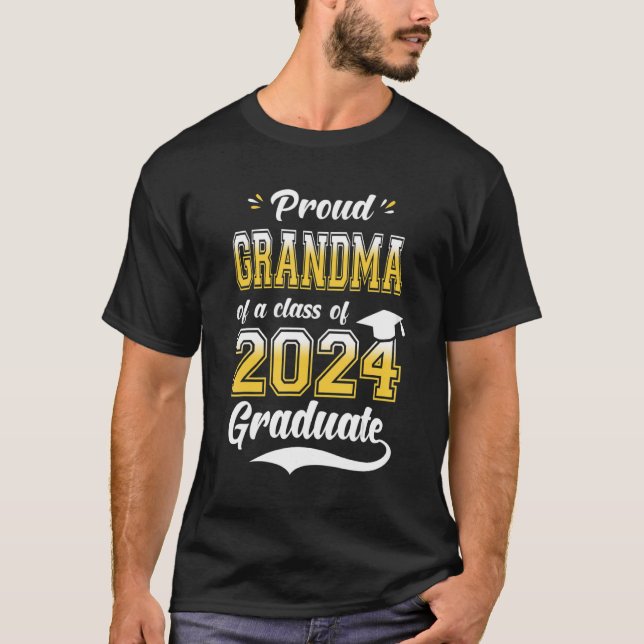 Camiseta Abuela orgullosa de una clase de 2024 Graduada Sen (Anverso)