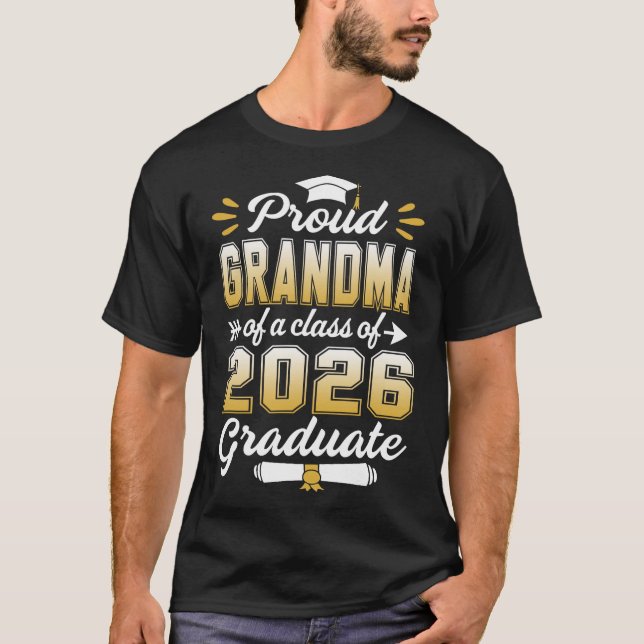 Camiseta Abuela Orgullosa De Una Clase De 2026 Graduada Sen (Anverso)