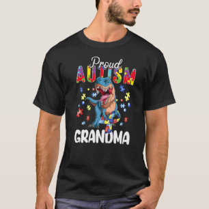 Camiseta Abuela orgullosa del autismo Dinosaurio T Rex Conc