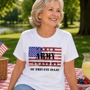 Camiseta Abuela orgullosa del ejército bandera patriótica