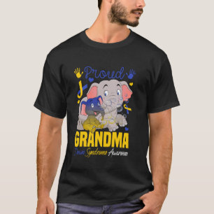 Camiseta Abuela Orgullosa Elefante Síndrome de Down Amarill