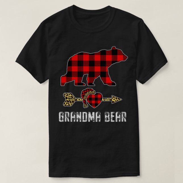 Camiseta Abuela Oso Red Búfalo Navidades coincidentes (Diseño del anverso)