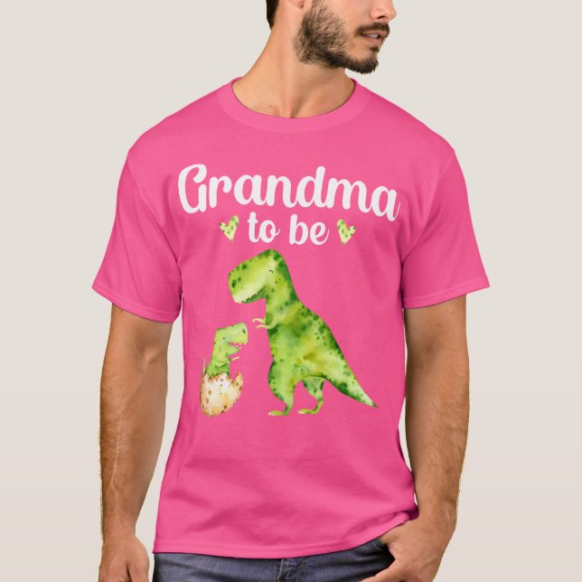 Camiseta Abuela Para Ser Baby Shower De Dinosaurios T-Rex (Anverso)