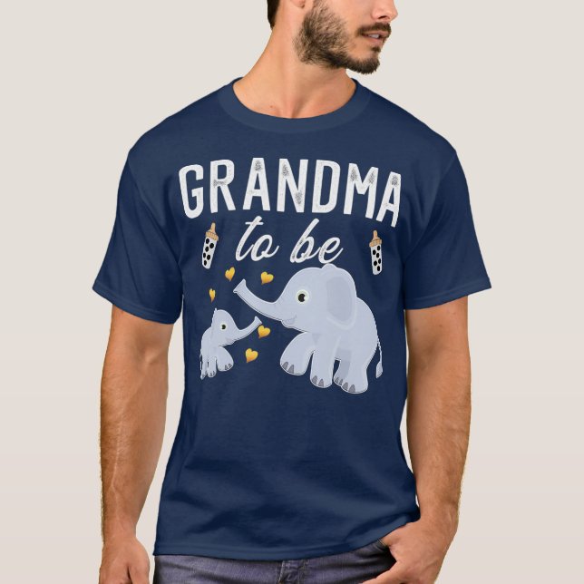 Camiseta Abuela Para Ser La Abuela Elefante De Baby Shower (Anverso)