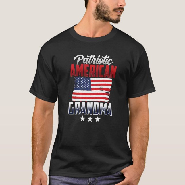 Camiseta Abuela Patriótica Estadounidense Abuela Patriota E (Anverso)