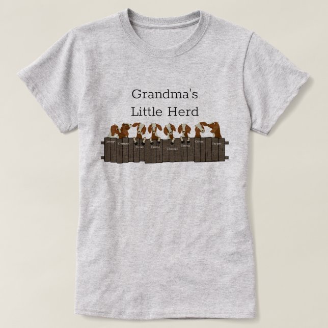 Camiseta Abuela Pequeña Cabra 8 Cabras (Diseño del anverso)