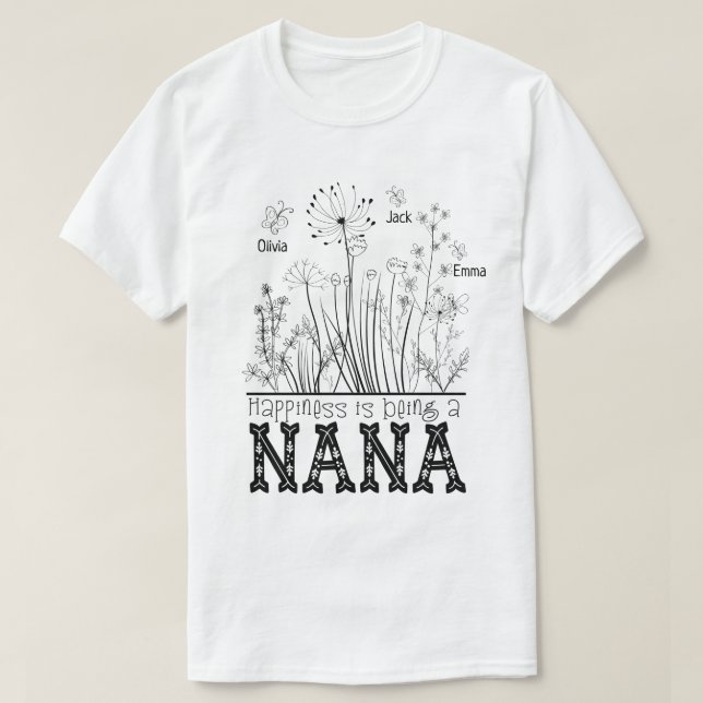 Camiseta Abuela personalizada de RD con nombres de nietos  (Diseño del anverso)