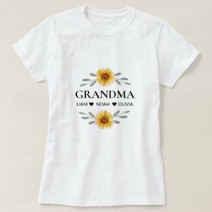 Camiseta Abuela personalizado con niños nombra regalo de Dí