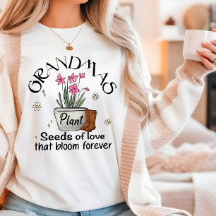 Camiseta Abuela Planta Semillas De Amor Flor Moderna