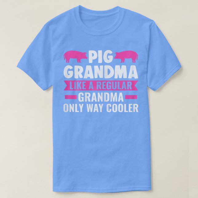 Camiseta Abuela porcina femenina como una abuela porcina no (Diseño del anverso)