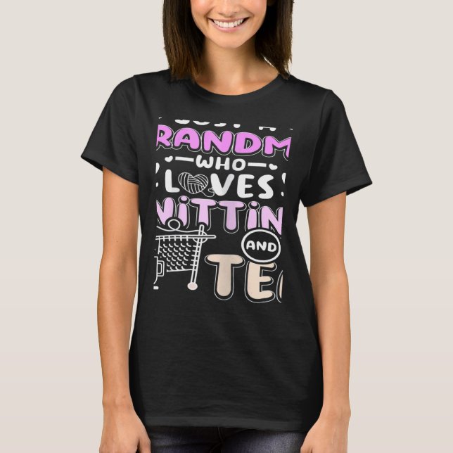 Camiseta Abuela que ama tejer y el té (Anverso)
