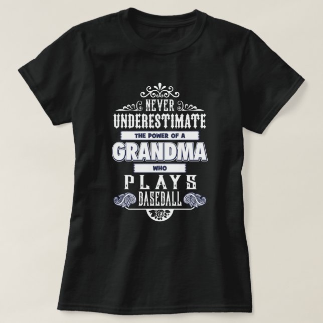 Camiseta Abuela que juega al béisbol (Diseño del anverso)