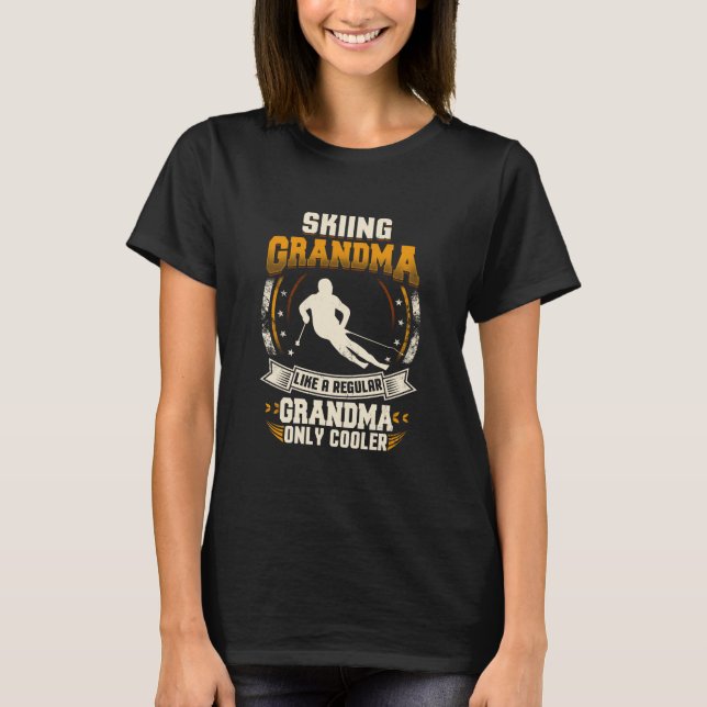 Camiseta Abuela regular de la abuela del esquí solamente (Anverso)