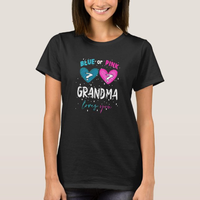 Camiseta Abuela Rosa O Azul De Baby Shower Te Ama Género (Anverso)