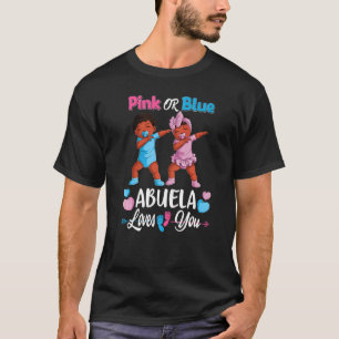 Camiseta Abuela Rosa O Azul Te Ama El Género Del Bebé Negro