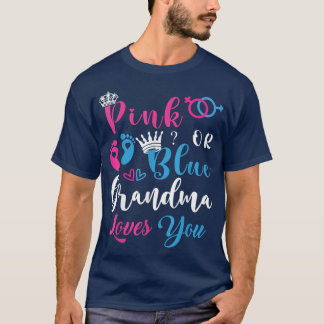 Camiseta Abuela rosa o azul te ama el género revela la apar