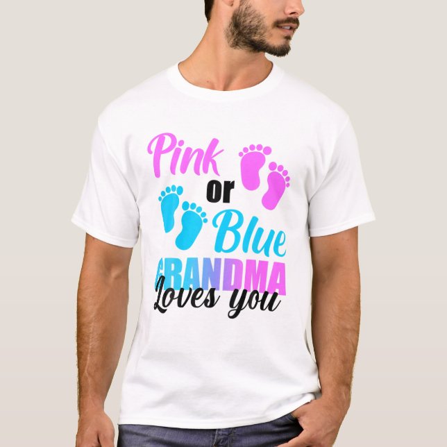 Camiseta Abuela Rosa O Azul Te Ama Fiesta De Revelación De  (Anverso)